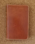 Leather Field Book Cover - Medium Brown w/ Tan Stitching - Jewelry & Accessories