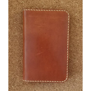 Leather Field Book Cover - Medium Brown w/ Tan Stitching - Jewelry & Accessories