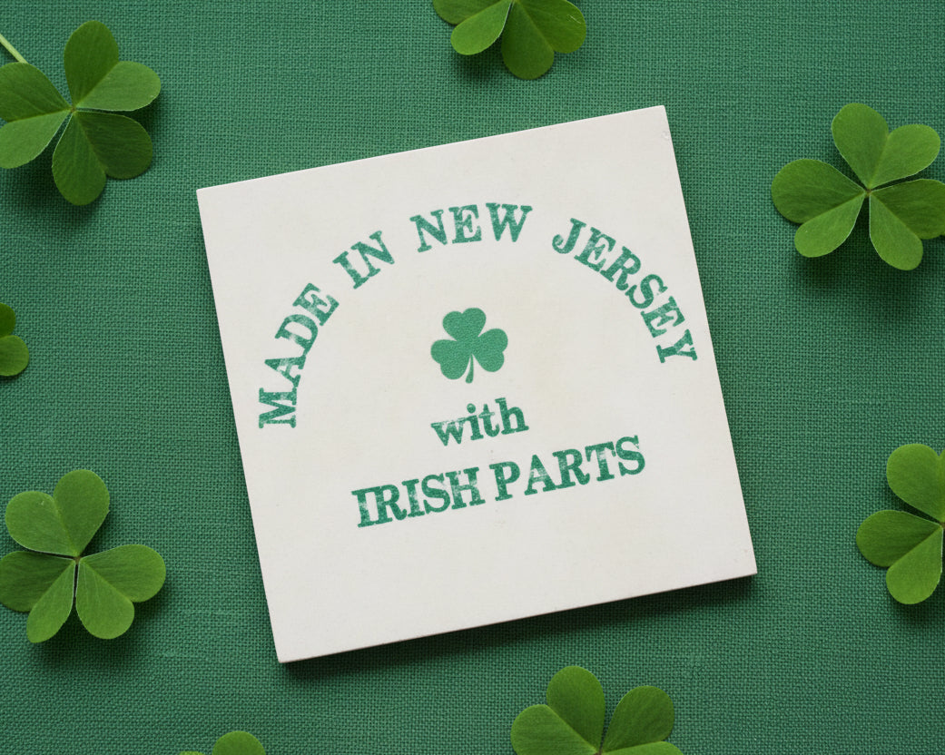 Made in NJ w/ Irish Parts Coaster - Home & Lifestyle