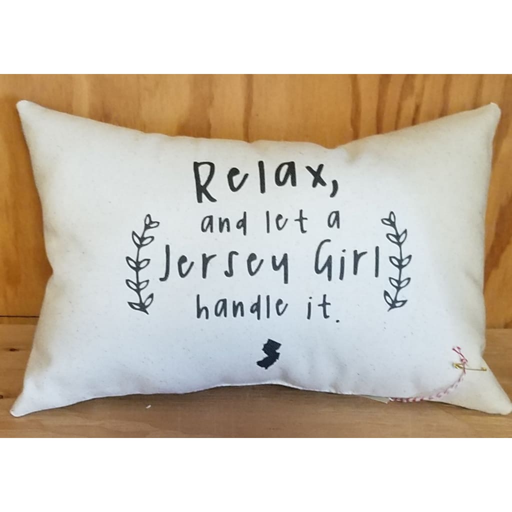 Mini Canvas Pillow - Relax and let a Jersey Girl handle it - Home &amp; Lifestyle