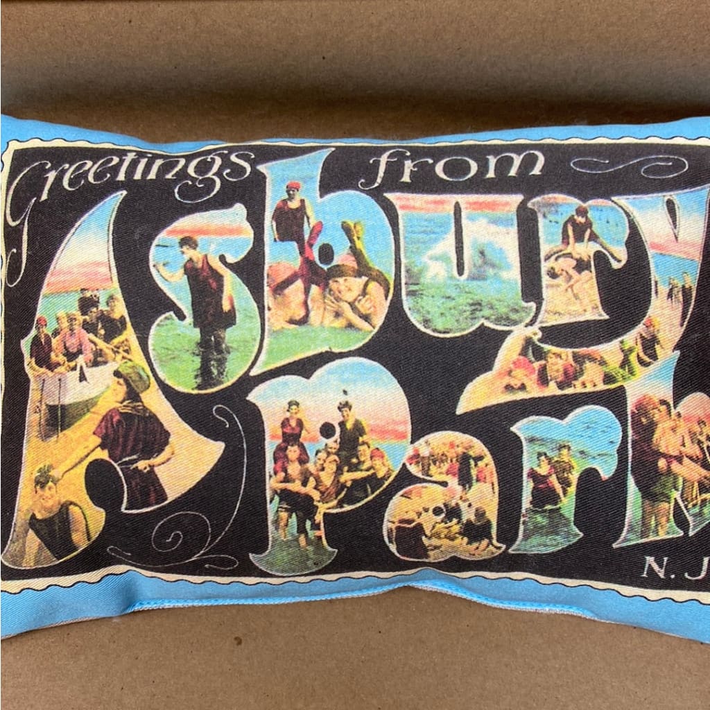 Mini Canvas Vintage Postcard Pillow - Asbury Park - Home & Lifestyle