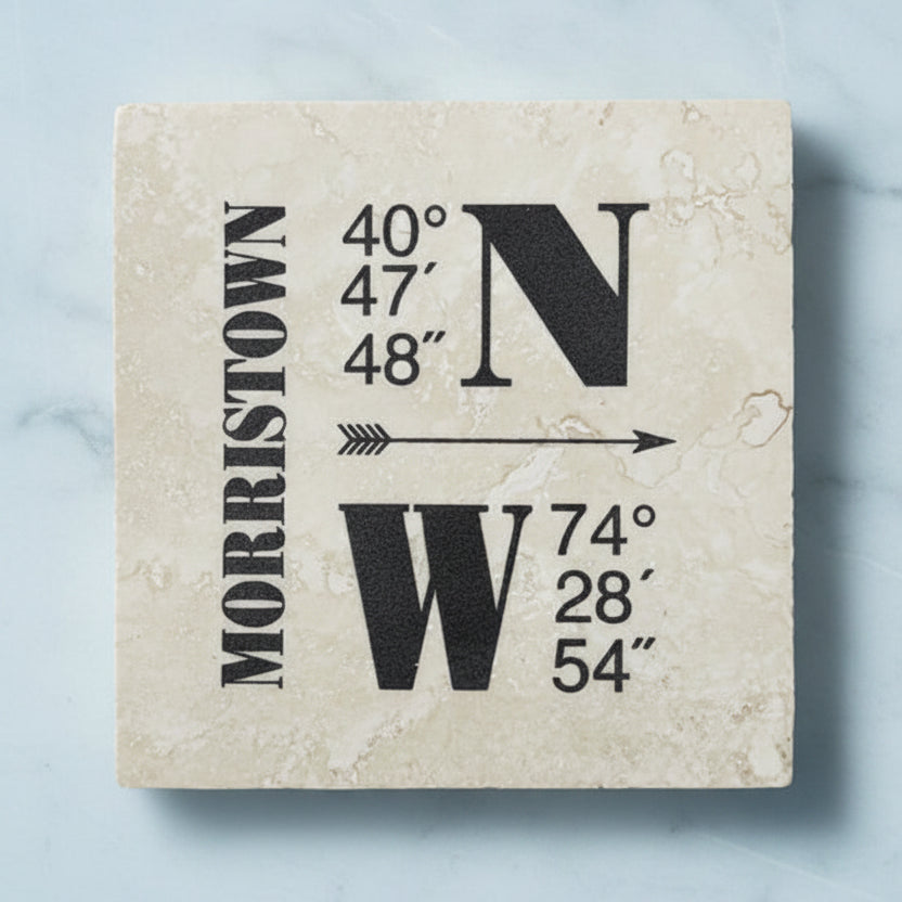 Morristown Long/Lat Coaster - Home & Lifestyle
