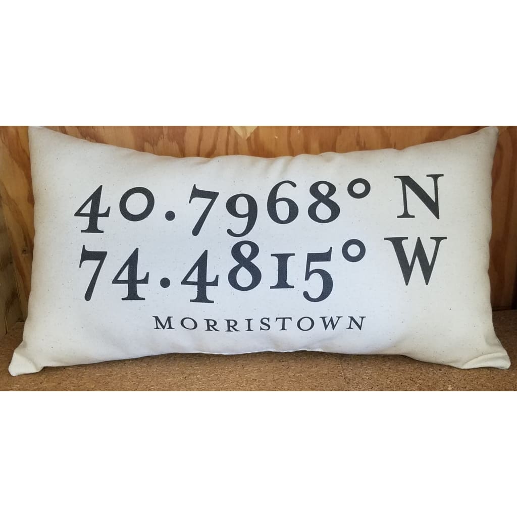 Morristown Longitude/Latitude Pillow - Home &amp; Lifestyle