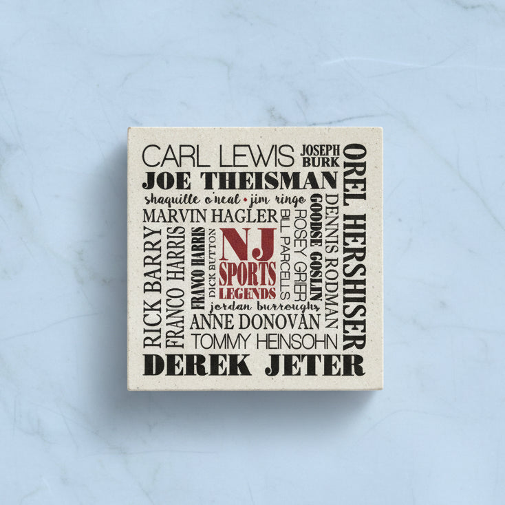 NJ Arts Subway Art Coaster - NJ Sports Legends - Home &amp; Lifestyle