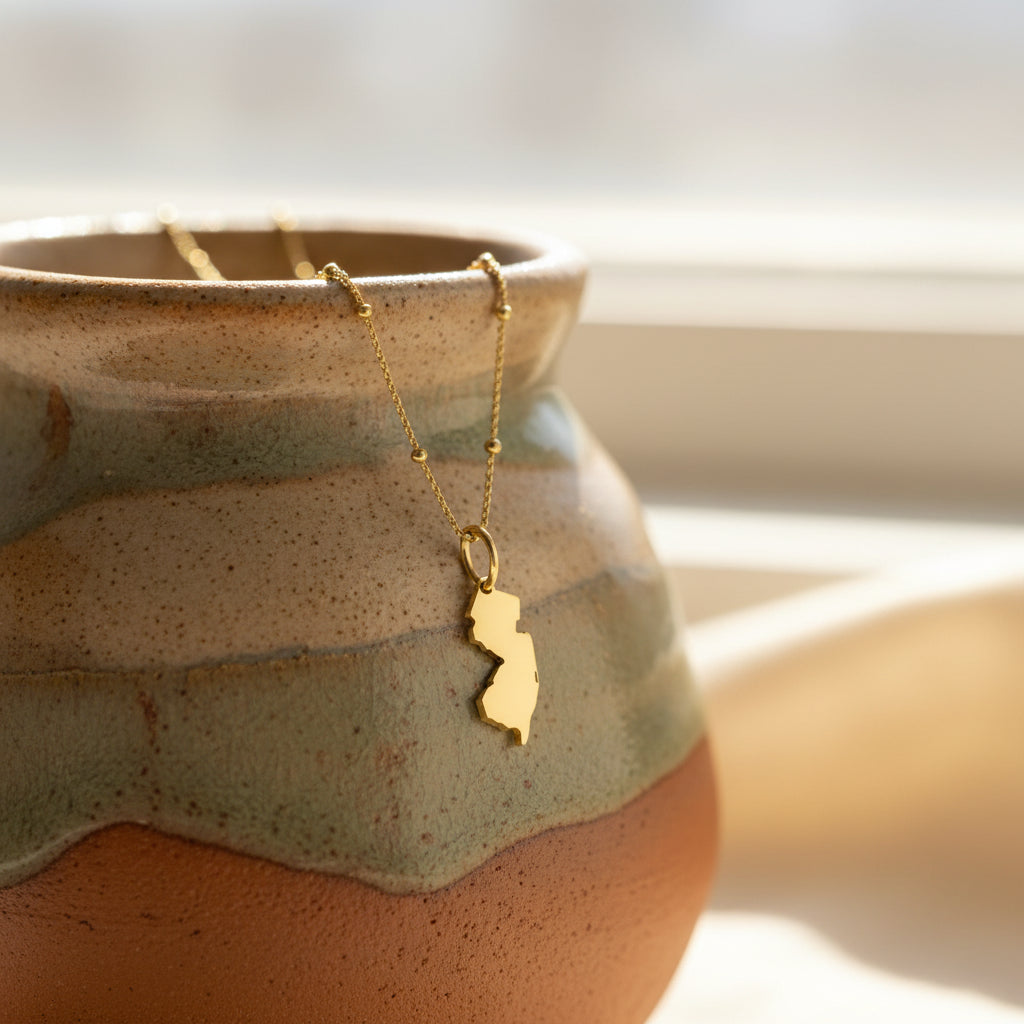 NJ Icon Pendant Necklace - 14 K Gold Fill - Jewelry &amp; Accessories