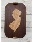 NJ Inlay Hardwood Cheese Board - Dark Border/Light NJ / 12 Rectangle - Home & Lifestyle