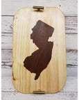 NJ Inlay Hardwood Cheese Board - Light Border/Dark NJ / 12 Rectangle - Home & Lifestyle