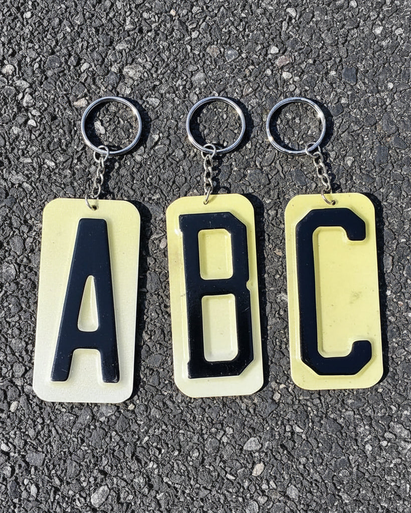NJ License Plate Key Chain - Letter - Home & Lifestyle
