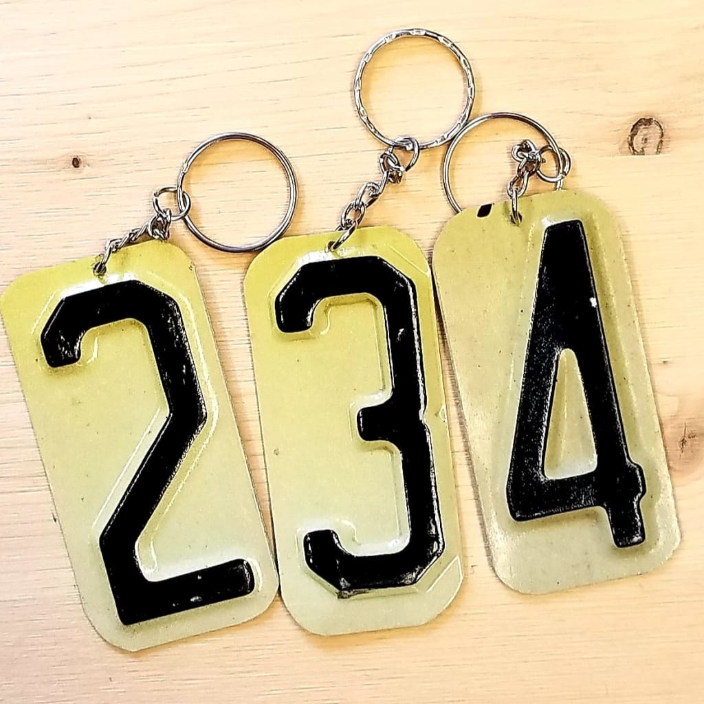 NJ License Plate Key Chain - Number - Home & Lifestyle