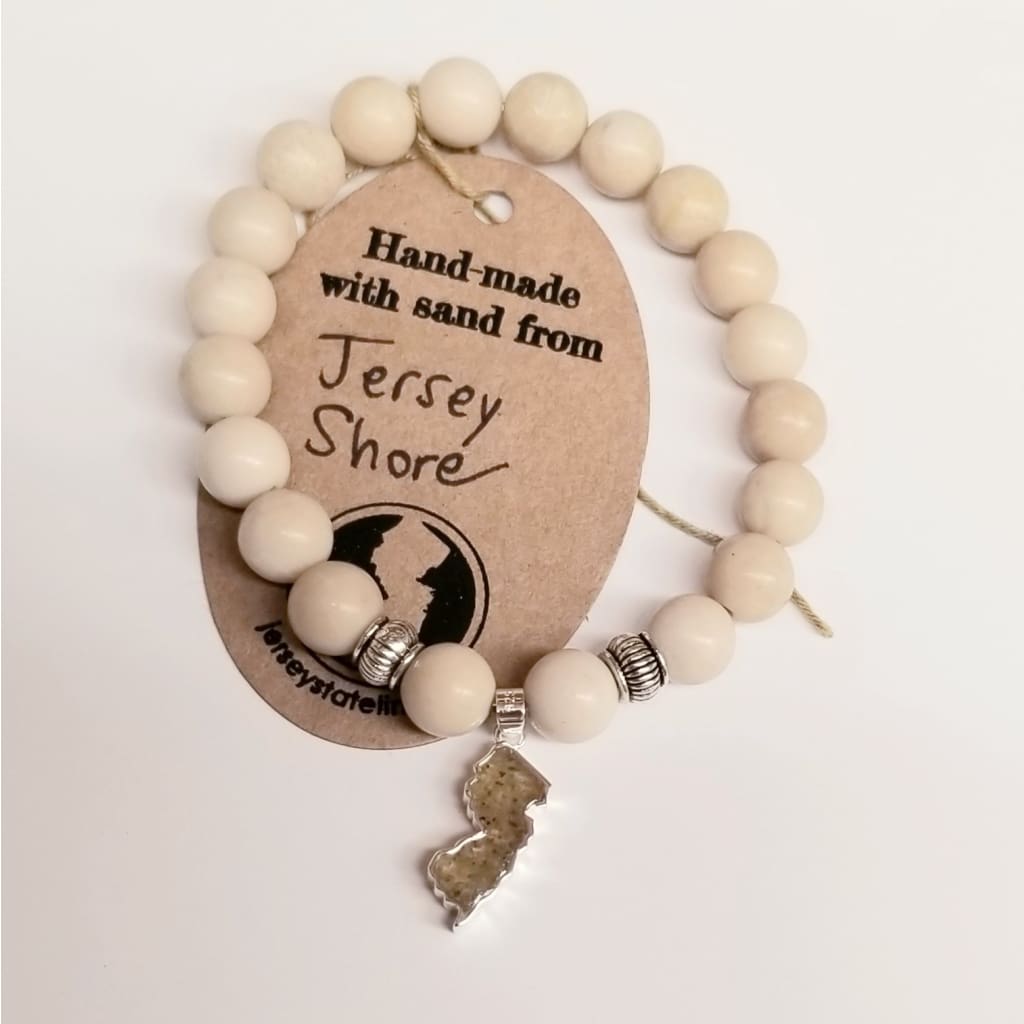 NJ Sand Beaded Bracelet NJ Charm - Riverstone - Jewelry &amp; Accessories