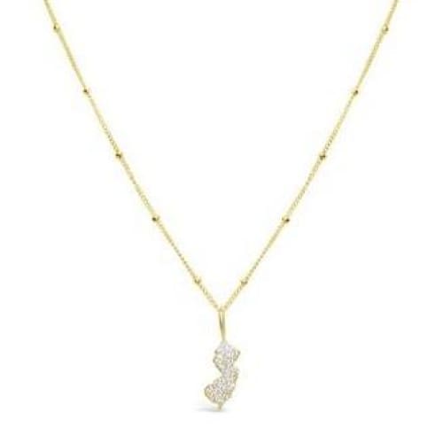 Pave NJ Icon Pendant Necklace - 14 K Gold Fill - Jewelry &amp; Accessories