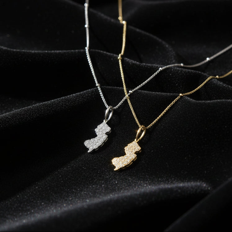 Pave NJ Icon Pendant Necklace - Jewelry & Accessories