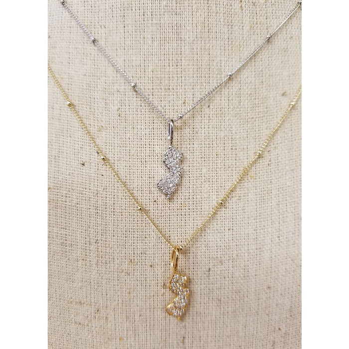 Pave NJ Icon Pendant Necklace
