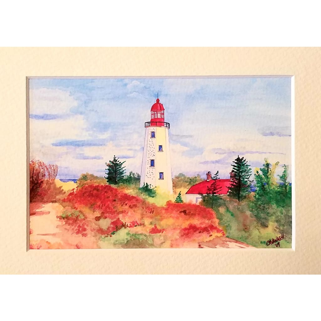 Sandy Hook Lighthouse Matted Print 8x10 - Prints &amp; Artwork