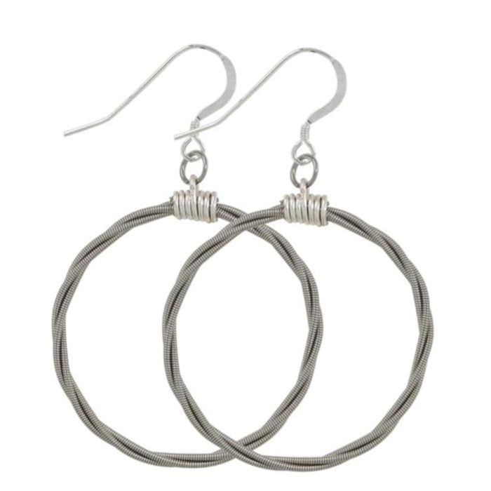 Song Circle Guitar String Hoop Earrings