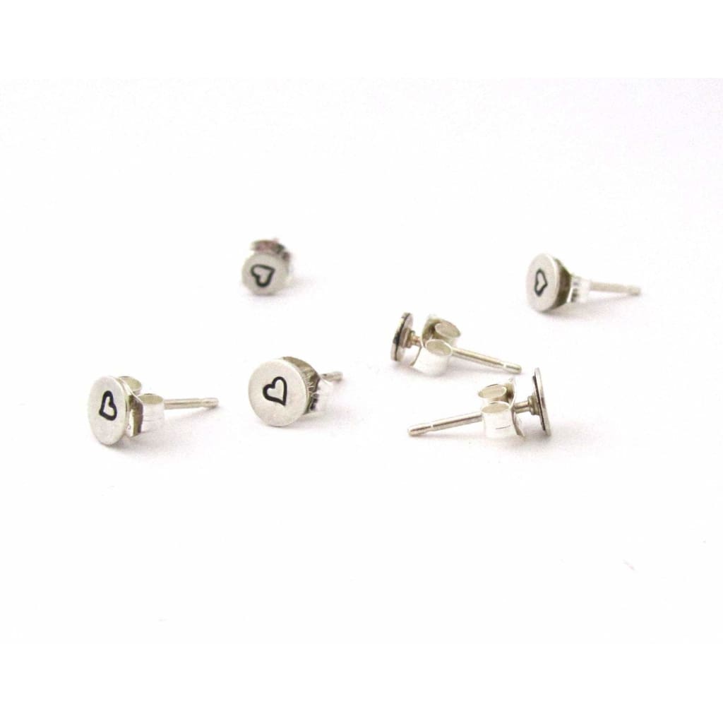Tiny Stamped Silver Stud Earrings - Jewelry &amp; Accessories