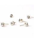 Tiny Stamped Silver Stud Earrings - Jewelry & Accessories