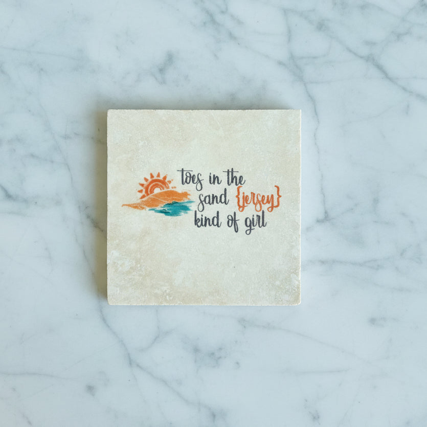 Toes in the sand kind of Jersey Girl Coaster - Home & Lifestyle