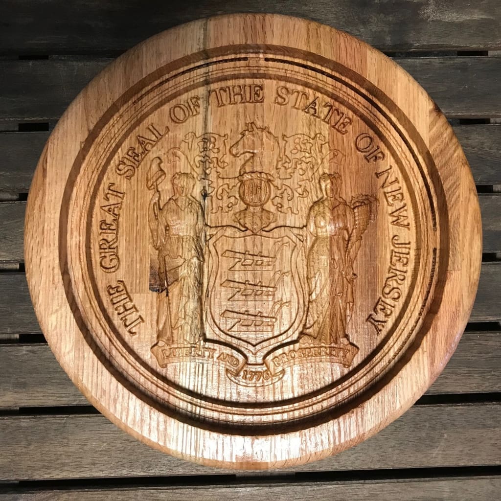 Valet Catchall Tray 3D Carved Birch - NJ State Seal - Home &amp; Lifestyle
