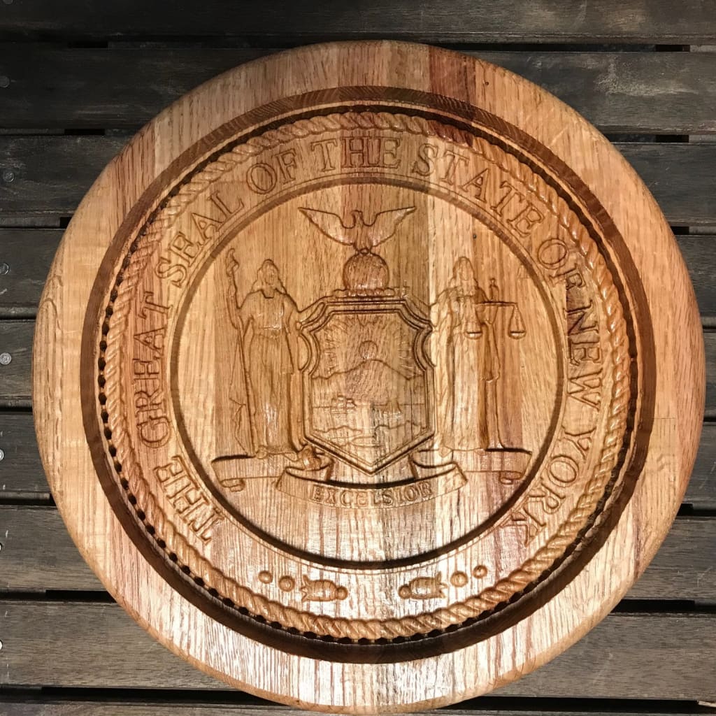 Valet Catchall Tray 3D Carved Birch - NY State Seal - Home &amp; Lifestyle