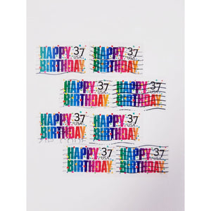 Vintage Stamp Birthday Card - Rainbow Happy Birthday - Books & Cards