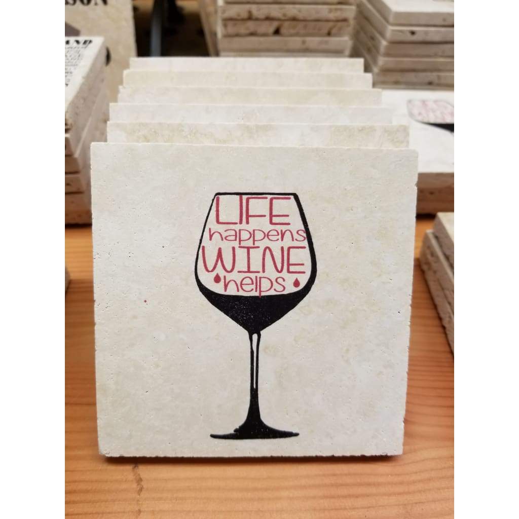 Wine Series Coaster - Life Happens Wine Helps - Home &amp; Lifestyle