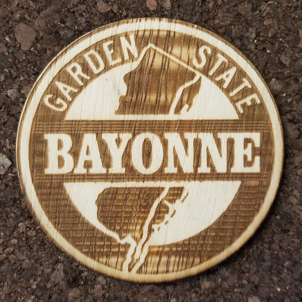 Wood Laser Cut Town Coasters - Bayonne - Home &amp; Lifestyle