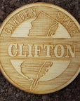 Wood Laser Cut Town Coasters - Clifton - Home & Lifestyle