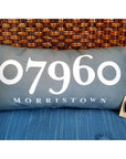 Zip Code Pillow Organic Cotton & Linen - Morristown Gray - Home & Lifestyle