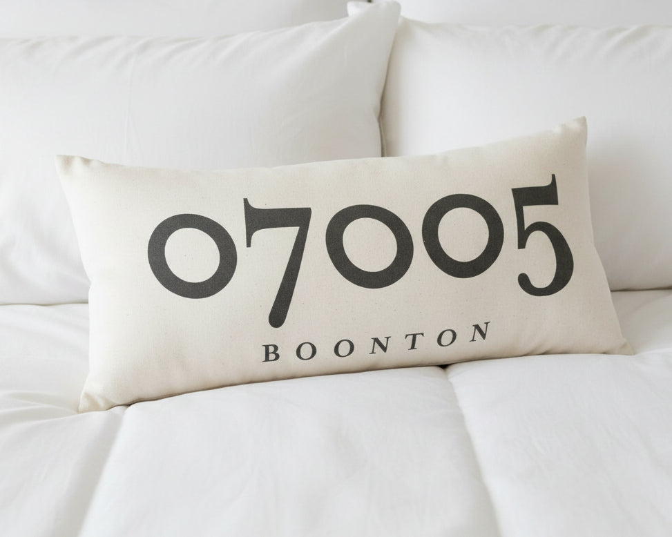 Zip Code Pillow Organic Cotton & Linen - Boonton - Home & Lifestyle
