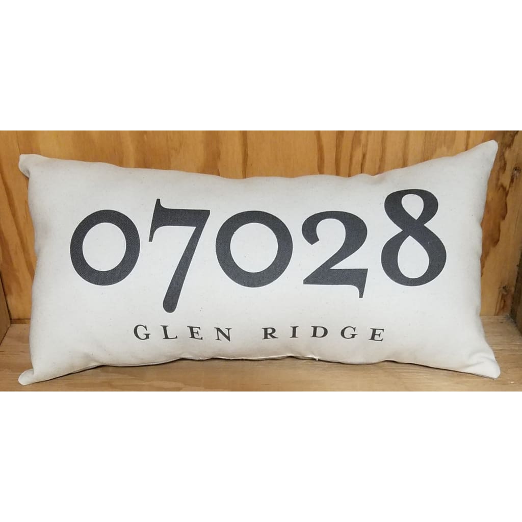 Zip Code Pillow Organic Cotton &amp; Linen - Glen Ridge - Home &amp; Lifestyle