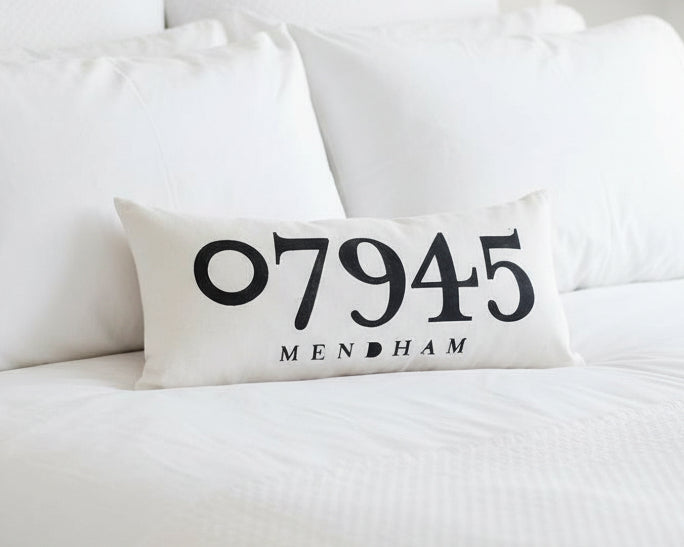 Canvas Zip Code Pillow - Mendham - Home &amp; Lifestyle