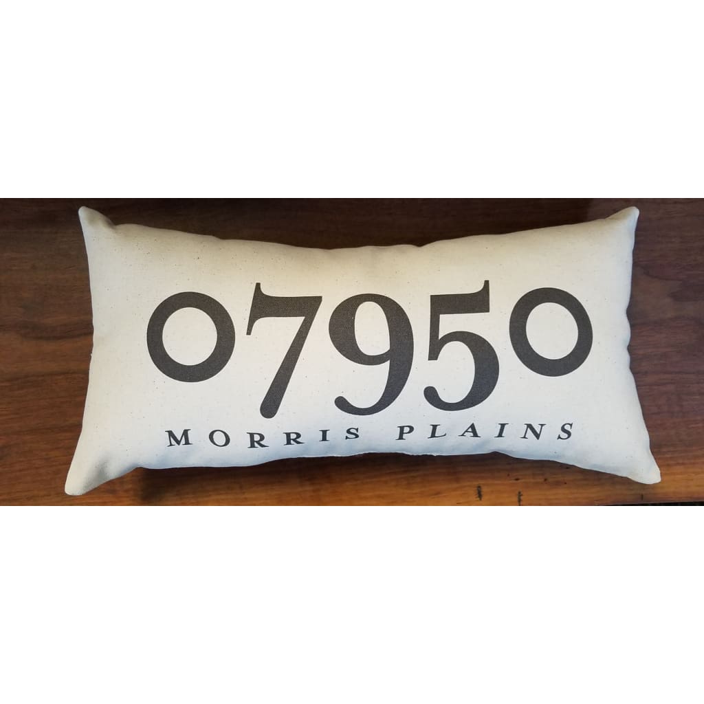 Zip Code Pillow Organic Cotton &amp; Linen - Morris Plains - Home &amp; Lifestyle